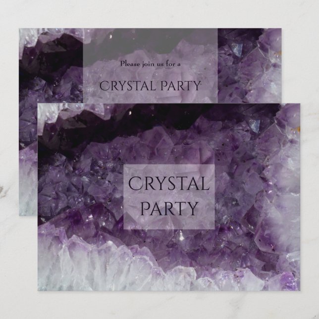 Amethyst Cave Crystal Party Invitation (Front/Back)