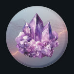 Amethyst Cluster Magnet<br><div class="desc">Bring a touch of magic to any surface with this beautifully detailed round magnet featuring a vibrant amethyst cluster. Its rich purples and natural crystal textures make it a perfect little accent for fridges, office boards, lockers, or anywhere that needs a hint of sparkle. Durable, lightweight, and visually striking, it’s...</div>