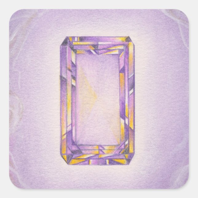 Amethyst Core Square Sticker (Front)