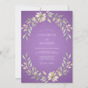 Amethyst Cream Blossom Wedding Invitation