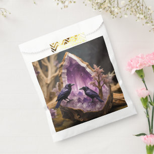 Amethyst Crystal - Crows Blackbird Ravens Favour Bag
