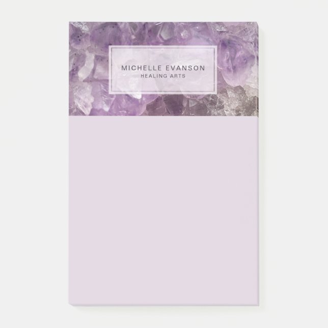 Amethyst Crystal Healing Arts Personalized Post-it Notes (Front)