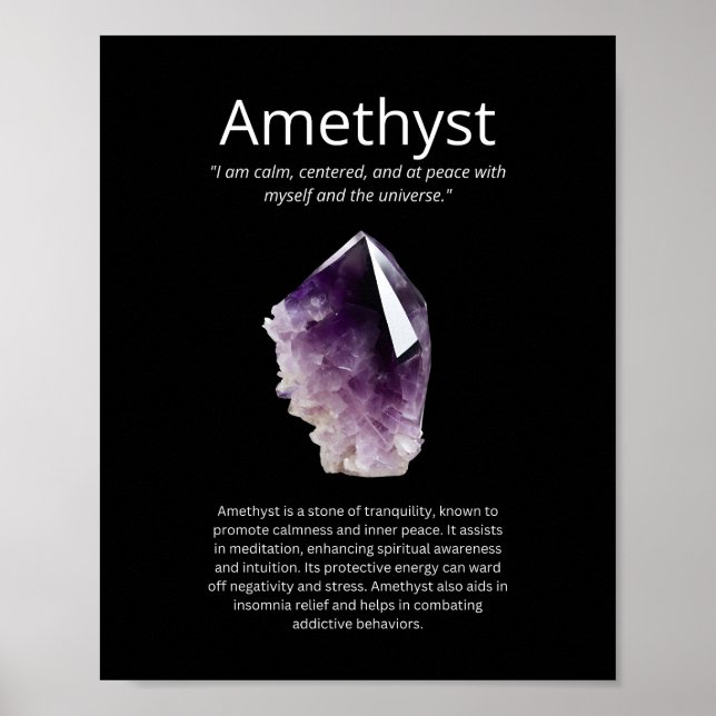 Amethyst Crystal Stone Meaning Poster (Front)