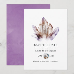 Amethyst Crystal Wedding Save The Date