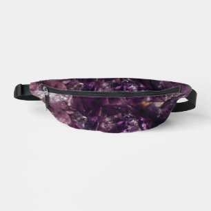 Amethyst Crystals Throw Pillow Fanny Pack