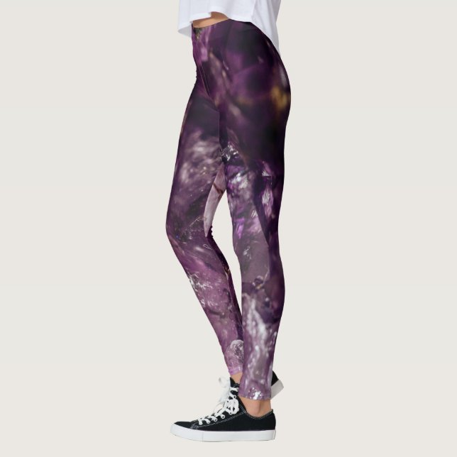 Amethyst Crystals Yoga Energy Leggings (Left)
