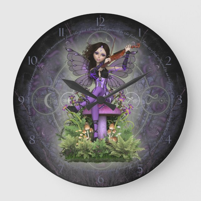 Amethyst Fairy Large Clock (Front)