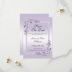 Amethyst Gem & Glitter 33rd Wedding Anniversary Save The Date