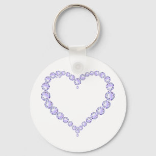 Amethyst Gem heart Keychain