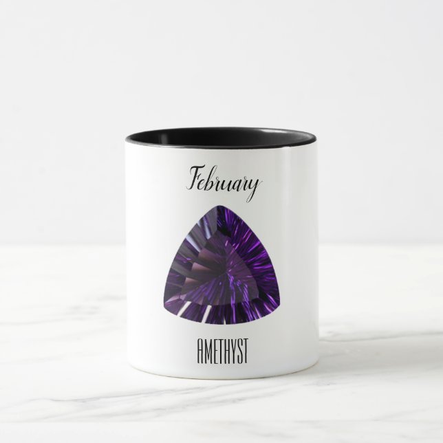 Amethyst Gem Purple Coffee Mug February Birthstone (Center)