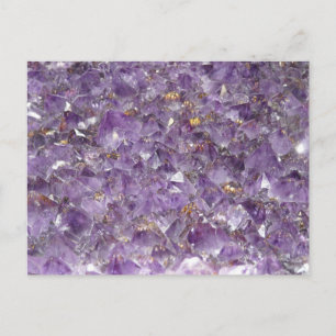 Amethyst gem violet crystal stone postcard
