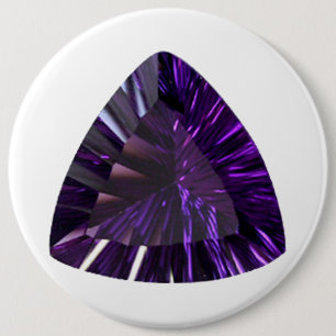 Amethyst Gemstone, February Birthstone, Purple 6 Inch Round Button