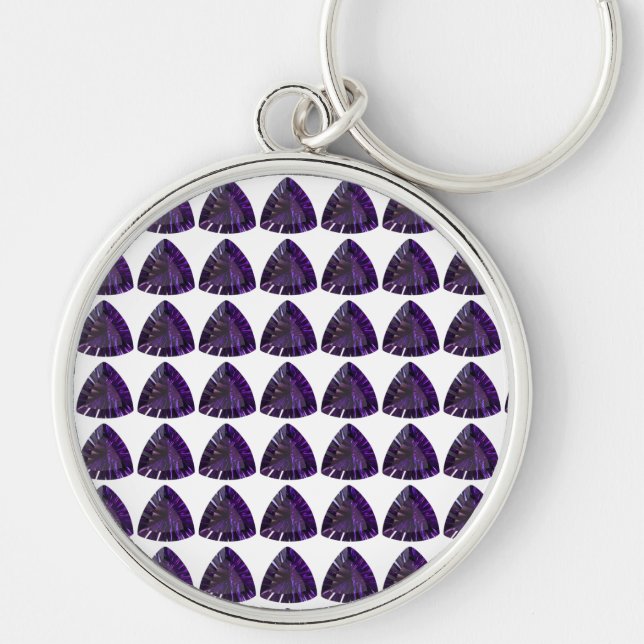 Amethyst Gemstone, February Birthstone, Purple Keychain (Front)