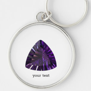 Amethyst Gemstone, February Birthstone, Purple Keychain