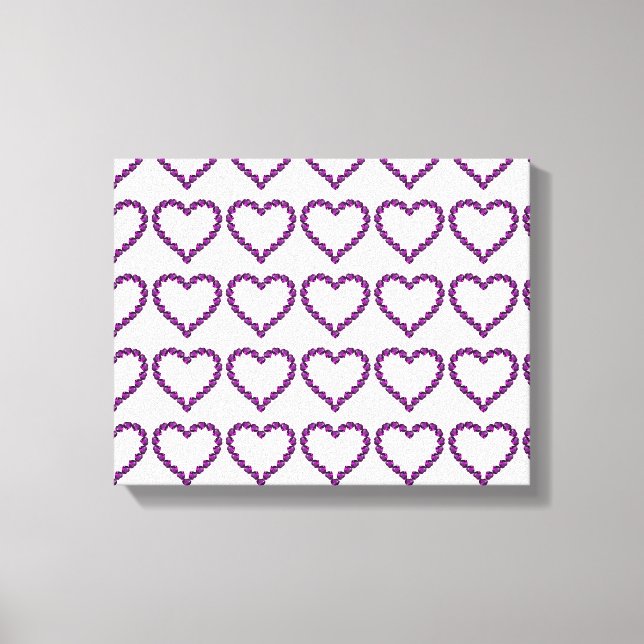 Amethyst Gemstone Heart Purple Canvas Print (Front)