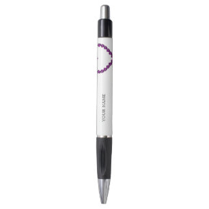 Amethyst Gemstone Heart Purple Pen