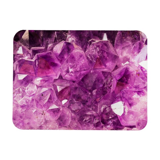 Amethyst Gemstone Image Shiny and Sparkly Magnet (Horizontal)