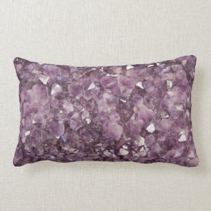 Amethyst Gemstone Throw Pillow Lumbar