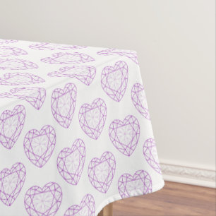 Amethyst gemstones heart line pattern cloth