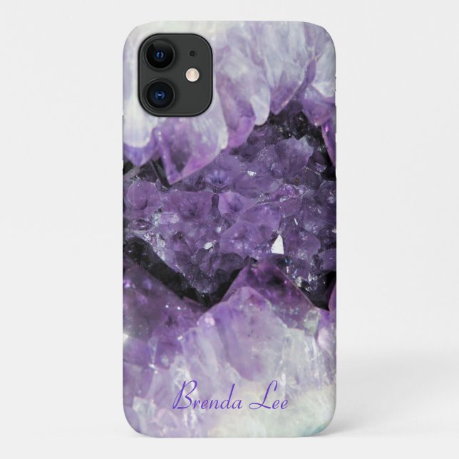 Amethyst Geode 3D look Coque *Personnaliser* (Dos)