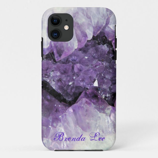 Amethyst Geode 3D look *Personalize* Case-Mate iPhone Case (Back)