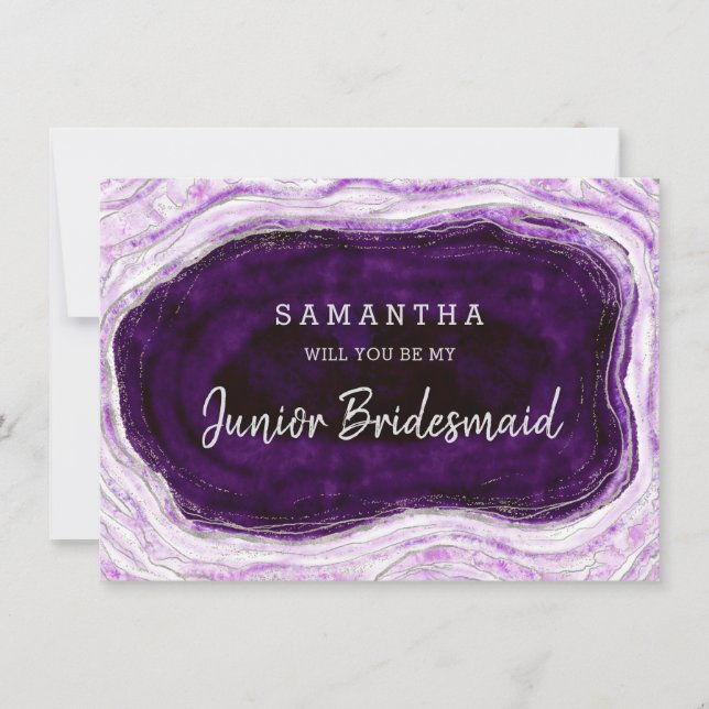 Amethyst Geode Be My Junior Bridesmaid Proposal (Front)