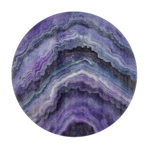 Amethyst Geode Fluid Pour Cutting Board