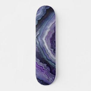 Amethyst Geode Fluid Pour Skateboard
