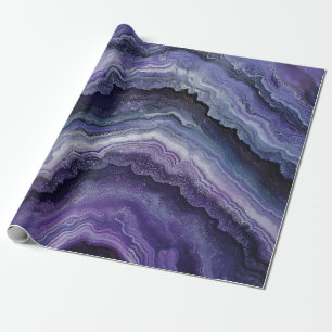 Amethyst Geode Fluid Pour Wrapping Paper