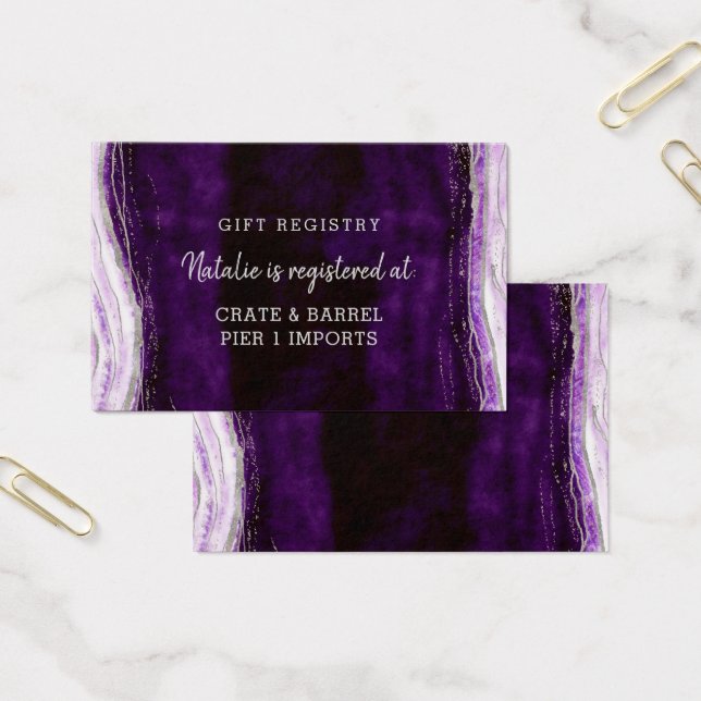 Amethyst Geode Shower Gift Registry Insert Card (Office)