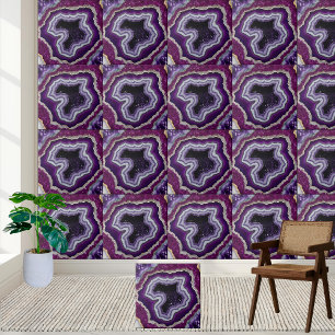 Amethyst Geode Tile - Purple Crystal Stone Pattern