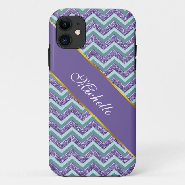 Amethyst Glass Zigzag Pattern Case-Mate iPhone Case (Back)