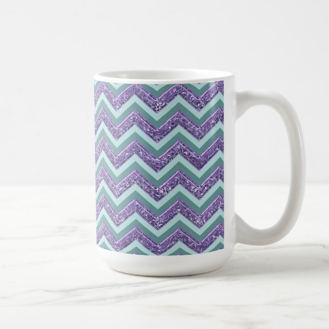 Amethyst Glass Zigzag Pattern Coffee Mug (Right)
