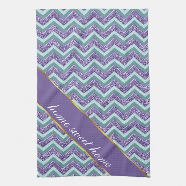 Amethyst Glass Zigzag Pattern Kitchen Towel (Vertical)