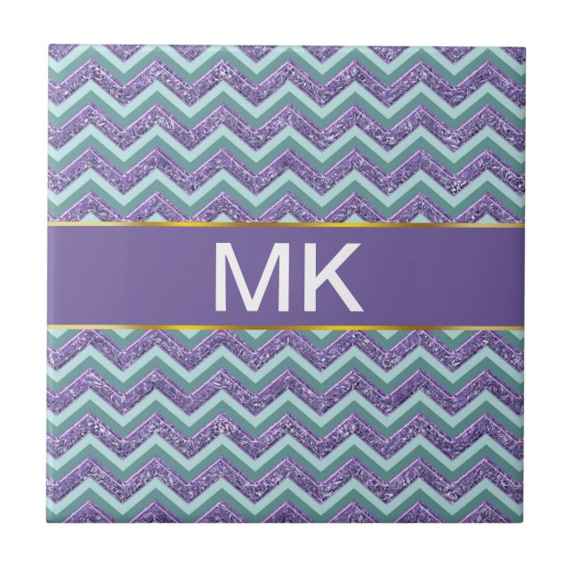 Amethyst Glass Zigzag Pattern Tile (Front)