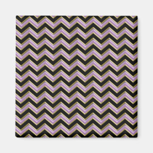 Amethyst Gold Black Zigzag Pattern Magnet