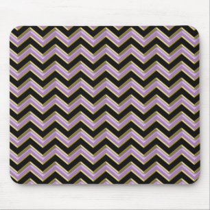 Amethyst Gold Black Zigzag Pattern Mouse Pad