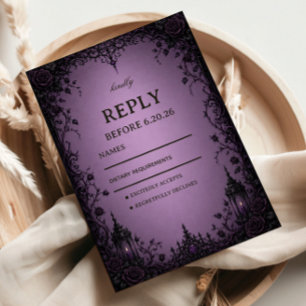 Amethyst Gothic Artwork RSVP Card