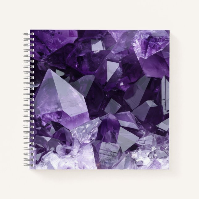 Amethyst Healing Crystal Cluster Notebook (Front)