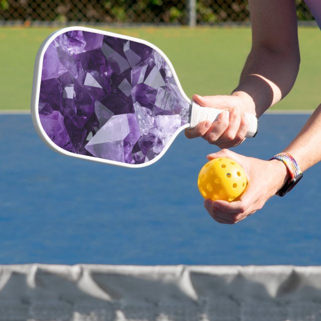 Amethyst Healing Crystal Cluster Pickleball Paddle (Insitu)