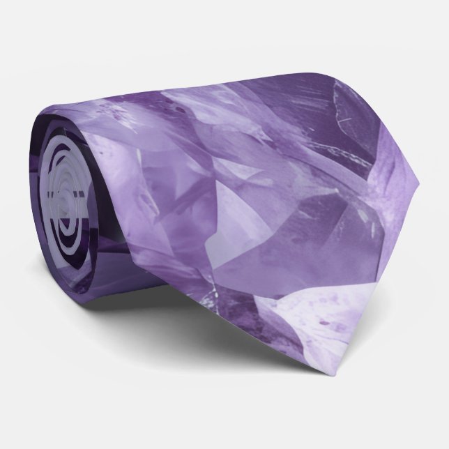Amethyst Healing Crystal Cluster Tie (Rolled)