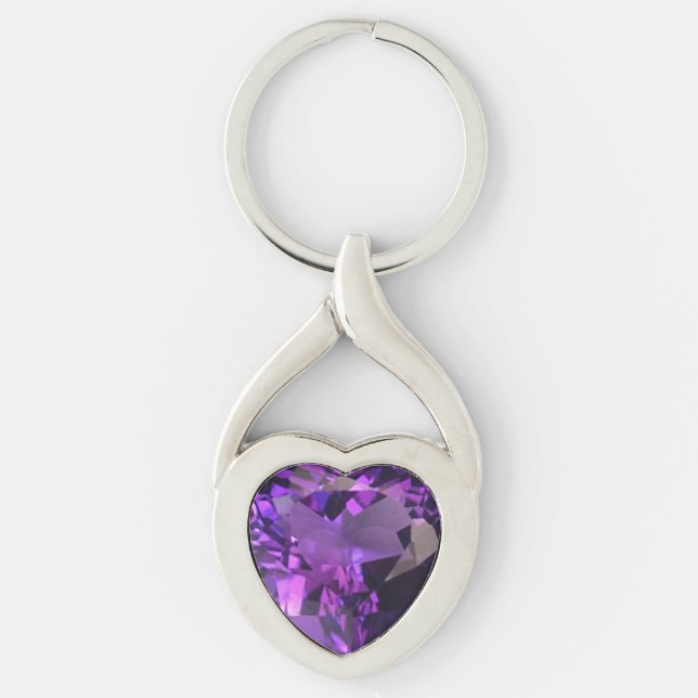 Amethyst Heart Keychain (Front)