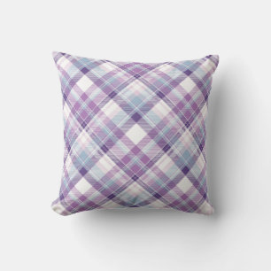 Amethyst Hues Plaid Throw Pillow