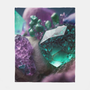 Amethyst Jewel Emerald Crystals Rug Fleece Blanket