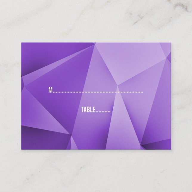 Amethyst Jewel Tones Mariage Place Cartes (Devant)