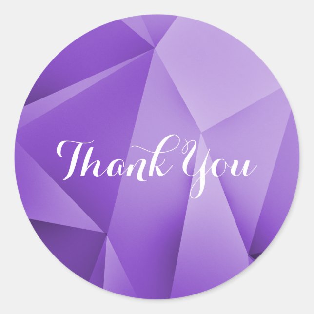 Amethyst Jewel Tones Thank You Stickers (Front)