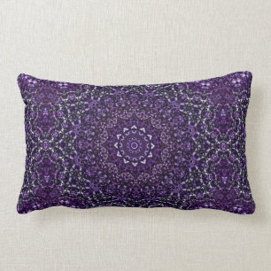 Amethyst Kaleidoscope Mandala Lumbar Pillow