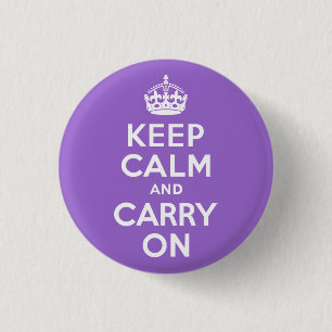 Amethyst Keep Calm and Carry On 1 Inch Round Button