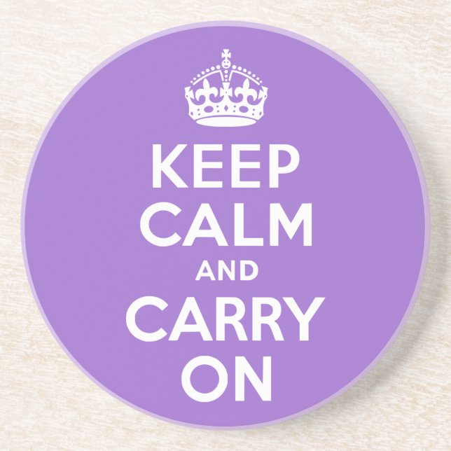 Amethyst Keep Calm and Carry On Coaster (Front)