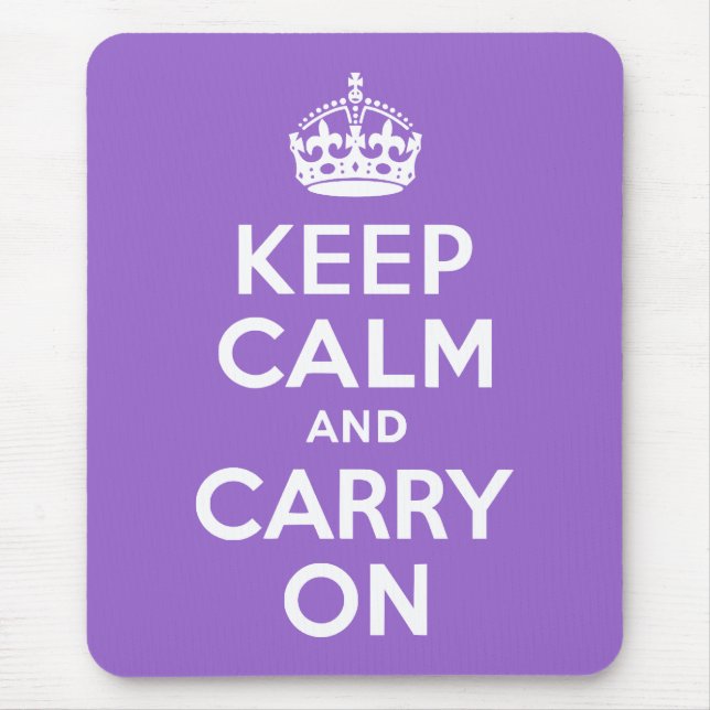 Amethyst Keep Calm and Carry On Mouse Pad (Front)